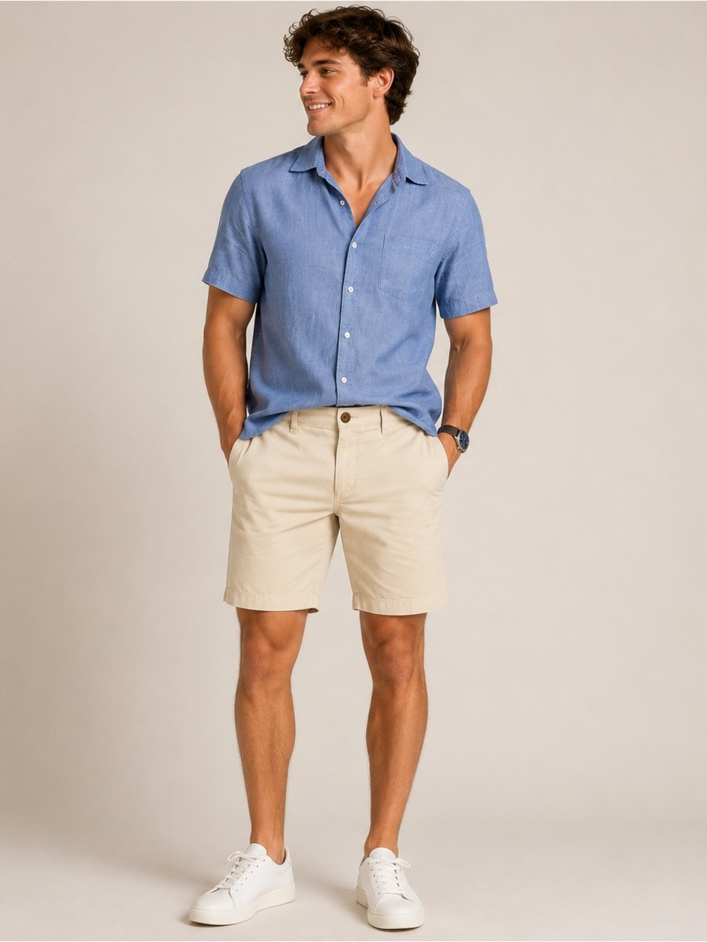 Tommy Bahama Men’s Khaki Chino Shorts Size 30 Cotton Tencel Stretch Casual